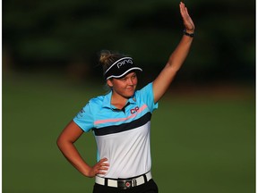 Canadian Pacific Women's Open - Final Round

OTTAWA, CANADA - AUGUST 27:  Brooke Henderson of Canada waves to the crowd after scoring the lowest score by a Canadian following the final round of the Canadian Pacific Women's Open at the Ottawa Hunt & Golf Club on August 27, 2017 in Ottawa, Canada.  (Photo by Vaughn Ridley/Getty Images)
Vaughn Ridley, Getty Images