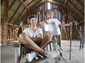 Rolf Klausener, left, artistic director of the Arboretum Music Festival with Matt Vandenburg, owner of Rideau Pines Farm, new home of the Arboretum Music Festival, which takes place this weekend.