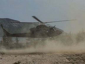 A Griffon helicopter touches down near the Arctic Response Company Group base at Voisey’s Bay, Labrador on August 19, 2017 during Operation NANOOK.

Photo: LS Brad Upshall, 12 Wing Imaging Services, Shearwater, N.S
NK02-2017-0223-027