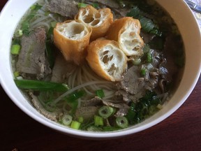 Beef pho with fried dough at Chez Anh