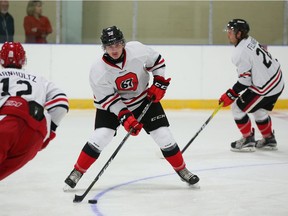 Graeme Clarke, a first-round pick in the 2017 OHL draft, skates with the 67's during a training-camp session earlier this week.  Jean Levac/Postmedia