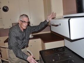 Undated photo of John Arnold, the original head of design for the Canada Science and Technology Museum, in the Crazy Kitchen, which he and designer Glenda Krusberg came up with.