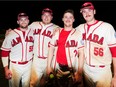 Osterer family members on Canada's softball team for the Maccabiah Games included, left to right, Stephen, Daniel, Jacob and Robbie. Dr. Harry Prizant/Photo