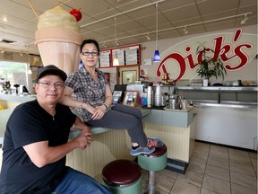 John and Kelly Nguyen pose for a photo at their diner in Ottawa Ontario Wednesday Aug 15, 2017. Dick's Drive-In and Dairy Dip has been open for 13 years and are closing on Sept. 12.