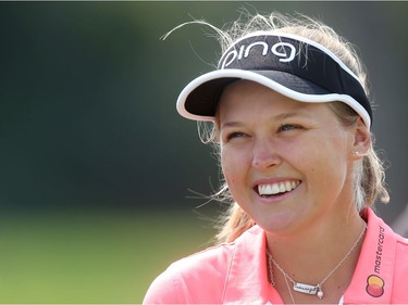 2017 Canadian Pacific Women's Open Pro Am at the Ottawa Hunt and Golf Club in Ottawa Ontario Monday Aug 21, 2017. Smith's Falls Brooke Henderson before playing Monday.