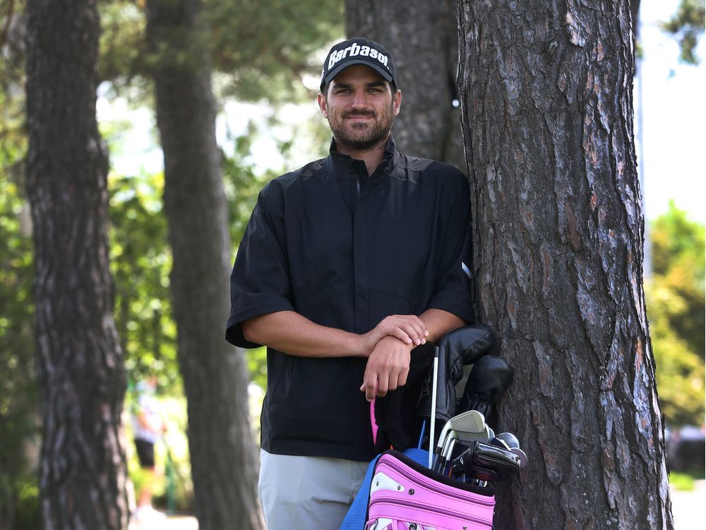A caddy with game: Katherine Kirk's guy, Patrick Simard, savours a 59 ...
