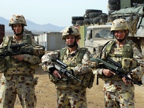 This file photo shows women in the Australian Army deployed in Afghanistan. Australia wants to boost the number of females in its army ranks. Photo courtesy Australian Defence Force.