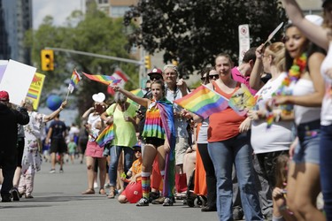 Big crowds turned out in Centretown for the annual Capital Pride parade on Sunday, Aug. 27, 2017. (David Kawai)