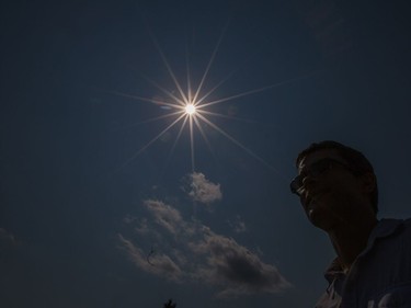 The sun was the star of the show as the partial solar eclipse is observed at an event held by the Royal Astronomical Society at the Canadian Aviation and Space Museum in Ottawa. Photo Wayne Cuddington/ Postmedia
Wayne Cuddington, Postmedia