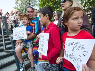 Youngsters join about 700 demonstrators took part in a noon time anti-racism protest in front of the US embassy in Ottawa. The peaceful demo was to voice their opinions against white supremacy and racism in all its forms.   Photo Wayne Cuddington/ Postmedia
Wayne Cuddington, Postmedia