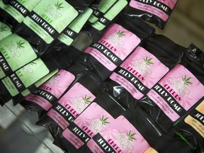 Jelly candies, like these packages that were on sale at an Ottawa dispensary, are a popular cannabis edible.