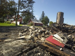 A fire on Friday afternoon destroyed much of Peter Ruiter's dairy farm and killed 80 of his 98 purebred Holsteins.