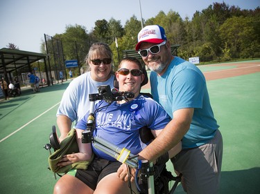 From left, Michelle Desrochers, birthday boy Bryce Desrochers, 15, and Rolly Desrochers.