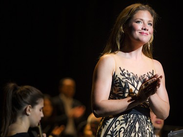 Sophie Grégoire Trudeau and Jayne Watson (not pictured), CEO of the National Arts Centre Foundation, spoke to guests at the beginning of the gala. Grégoire Trudeau's dress was designed by Kanata designer Nora Zabarah Pucci.