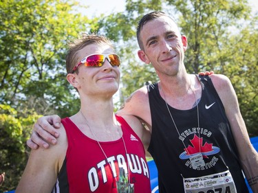The 10th anniversary of the 2017 Canada Army Run took place Sunday, September 17, 2017 with 5K, 10K and half marathon races. L-R Thomas Des Brisay (second) and Kyle Wyatt (first) in the half marathon.