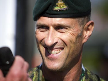 Army Run Race Director Major Gus Garant at the finish line.