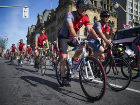 Ride to Remember cyclists roll into Ottawa on Saturday, Sept. 23, 2017.