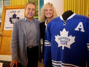 Mike Wilson and Debra Thuet have donated a large portion of their Ultimate Toronto Maple Leafs collection to the Museum of History. Standing beside Tim Horton's jersey and the Maple Leaf Gardens locker room door (1931-1999), the couple were at the museum in Gatineau on Friday (Sept. 15, 2017) to meet with the media.
