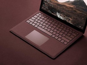 This photo provided by Microsoft shows the company&#039;s Surface Laptop, aimed at students. The Surface Laptop is the first Surface device without a detachable keyboard. (Courtesy of Microsoft via AP)