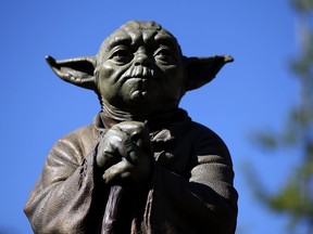 New Marin County Park Features Statue Of "Star Wars" Character Yoda

SAN ANSELMO, CA - JUNE 20:  A bronze statue of "Star Wars" character Yoda is on display after being unveiled at the new Imagination Park on June 20, 2013 in San Anselmo, California. Bronze statues of the "Star Wars" character Yoda and Indiana Jones were unveiled at the new 8,700 square foot Imagination Park in downtown San Anselmo that was donated by "Star Wars" creator and San Anselmo resident George Lucas. Lucas donated the property, paid for park plans and demolition of the existing structures.  (Photo by Justin Sullivan/Getty Images)
Justin Sullivan, Getty Images