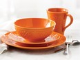 Set the perfect Thanksgiving dinner table with this Ivy Orange 16-piece dinnerware set. Available from Stokes at Bayshore for $69.99.