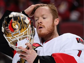 Senators goaltender Mike Condon has a political science degree from Princton University, and he's the son of a Massachusetts State Trooper.  Christian Petersen/Getty Images