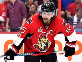 Erik Karlsson said he hasn’t been able to do anything for three months since the operation in June to repair torn tendons in his left foot.