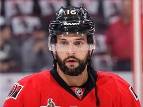 Clarke MacArthur, seen here before Game 6 of the Eastern Conference final against the Penguins on May 23, failed his training camp physical exam in September. Jana Chytilova/Getty Images