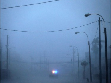 Hurricane Irma Barrels Into Puerto Rico

FAJARDO, PUERTO RICO - SEPTEMBER 06: A lone police car on patrol during the passing of Hurricane Irma on September 6, 2017 in Fajardo, Puerto Rico. The category 5 storm is expected to pass over Puerto Rico and the Virgin Islands today, and make landfall in Florida by the weekend. (Photo by Jose Jimenez/Getty Images)
Jose Jimenez, Getty Images