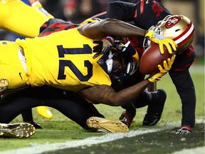 Los Angeles Rams vs San Francisco 49ers

SANTA CLARA, CA - SEPTEMBER 21:  Sammy Watkins #12 of the Los Angeles Rams stretches the ball across the goal line for a touchdown against the San Francisco 49ers during their NFL game at Levi's Stadium on September 21, 2017 in Santa Clara, California.  (Photo by Ezra Shaw/Getty Images)
Ezra Shaw, Getty Images