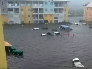 FRANCE-SAINT MARTIN-OVERSEAS-CARRIBBEAN-US-WEATHER-STORM-IRMA-HU

This handout picture released on September 6, 2017, on the twitter account of RCI.fm shows a flooded street on the French overseas island of Saint-Martin, after high winds from Hurricane Irma hit the island.  Monster Hurricane Irma slammed into Caribbean islands today after making landfall in Barbuda, packing ferocious winds and causing major flooding in low-lying areas. As the rare Category Five storm barreled its way across the Caribbean, it brought gusting winds of up to 185 miles per hour (294 kilometers per hour), weather experts said. / AFP PHOTO / TWITTER AND rci.fm / Rinsy XIENG / RESTRICTED TO EDITORIAL USE - MANDATORY CREDIT "AFP PHOTO / RCI .fm / Rinsy XIENG" - NO MARKETING NO ADVERTISING CAMPAIGNS - DISTRIBUTED AS A SERVICE TO CLIENTS --RINSY XIENG/AFP/Getty Images

RESTRICTED TO EDITORIAL USE - MANDATORY CREDIT "AFP PHOTO / RCI .fm / Rinsy XIENG" - NO MARKETING NO ADVERTISING CAMPAIGNS - DISTRIBUTED AS A SERVICE TO CLIENTS --
RINSY XIENG, AFP/Getty Images