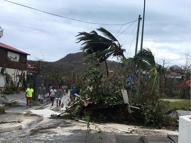 FRANCE-OVERSEAS-WEATHER-HURRICANE

A picture released by Facebook user Kevin Barralon on September 7, 2017 shows ripped off trees in a street of Gustavia on the French overseas collectivity of Saint-Barthelemy in the Caribbean following hurricane Irma. Hurricane Irma sowed a trail of deadly devastation through the Caribbean, reducing to rubble the tropical islands of Barbuda and St Martin and claiming at least seven lives. / AFP PHOTO / Kevin Barrallon / RESTRICTED TO EDITORIAL USE - MANDATORY CREDIT "AFP PHOTO / FACEBOOK/KEVIN BARRALLON" - NO MARKETING NO ADVERTISING CAMPAIGNS - DISTRIBUTED AS A SERVICE TO CLIENTS  KEVIN BARRALLON/AFP/Getty Images

RESTRICTED TO EDITORIAL USE - MANDATORY CREDIT "AFP PHOTO / FACEBOOK/KEVIN BARRALLON" - NO MARKETING NO ADVERTISING CAMPAIGNS - DISTRIBUTED AS A SERVICE TO CLIENTS
KEVIN BARRALLON, AFP/Getty Images