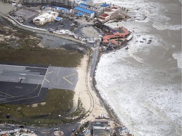 NETHERLANDS-OVERSEAS-WEATHER-HURRICANE-IRMA

An aerial photography taken and released by the Dutch department of Defense on September 6, 2017 shows the damage of Hurricane Irma on Maho beach, on the Dutch Caribbean island of Sint Maarten. Hurricane Irma, rampaging across the Caribbean, has produced sustained winds at 295 kilometres per hour (183 miles per hour) for more than 33 hours, making it the longest-lasting, top-intensity cyclone ever recorded, France's weather service said on September 7. / AFP PHOTO / DUTCH DEFENSE MINISTRY / GERBEN VAN ES / Netherlands OUT / RESTRICTED TO EDITORIAL USE - MANDATORY CREDIT "AFP PHOTO / DUTCH DEFENSE MINISTRY/GERBEN VAN ES" - NO MARKETING NO ADVERTISING CAMPAIGNS - DISTRIBUTED AS A SERVICE TO CLIENTS  GERBEN VAN ES/AFP/Getty Images

Netherlands OUT / RESTRICTED TO EDITORIAL USE - MANDATORY CREDIT "AFP PHOTO / DUTCH DEFENSE MINISTRY/GERBEN VAN ES" - NO MARKETING NO ADVERTISING CAMPAIGNS - DISTRIBUTED AS A SERVICE TO CLIENTS
GERBEN VAN ES, AFP/Getty Images