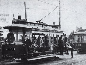 Ottawa Electric Railway cars in the early 1900s.