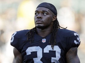 Trent Richardson in a file photo from Oakland Raiders training camp in 2015.  AP Photo/Ben Margot