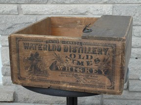 The Granite Mills and Waterloo Distillery was a precursor to the Seagram distilling empire. In its execellent condition, this crate is easily worth $250.