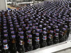 Labatt brewery

Freshly brewed bottles of Labatt Blue come off the bottle line at the Labatt brewery in London, Ontario. Labatt Breweries of Canada says it is investing $460 million between 2017 and 2020 to enhance its operations and help boost growth. The Canadian Press Images PHOTO/Labatt Breweries of Canada MANDATORY CREDIT ORG XMIT: CPT120

HANDOUT PHOTO; ONE TIME USE ONLY; NO ARCHIVES; NotForResale; MANDATORY CREDIT THE CANADIAN PRESS PROVIDES ACCESS TO THIS HANDOUT PHOTO TO BE USED SOLELY TO ILLUSTRATE NEWS REPORTING OR COMMENTARY ON THE FACTS OR EVENTS DEPICTED IN THIS IMAGE. THIS IMAGE MAY BE USED ONLY FOR 14 DAYS FROM THE TIME OF TRANSMISSION.
THE CANADIAN PRESS