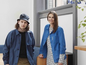 HAY's co-founder, and creative director, Mette Hay, and Danish chef Frederik Bille Brahe, who collaborated on HAY's Kitchen Market collection.