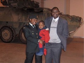 Viktor Mubili (R), his son (middle) and daughter Betiana Mubili, who died in a skydiving mishap in Petawawa.