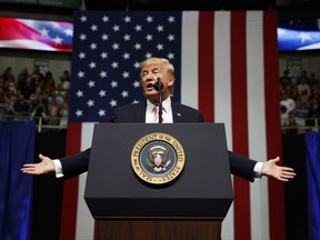 FILE - In this Friday, Sept. 22, 2017, file photo, President Donald Trump speaks at a campaign rally for Sen. Luther Strange, R-Ala., in Huntsville, Ala. Citizens of eight countries will face new restrictions on entry to the U.S. under a proclamation signed by Trump on Sunday, Sept. 24. (AP Photo/Evan Vucci, File)