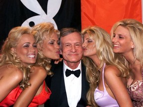 Hugh Hefner

FILE - In this May 14, 1999 file photo, Playboy founder and editor in chief Hugh Hefner receives kisses from Playboy playmates during the 52nd Cannes Film Festival in Cannes, France. Hefner has died at age 91. The magazine released a statement saying Hefner died at his home in Los Angeles of natural causes on Wednesday night, Sept. 27, 2017, surrounded by family. (AP Photo/Laurent Rebours, File) ORG XMIT: NYET516

MAY 14, 1999 FILE PHOTO.
Laurent Rebours, AP