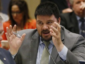 Ralph Shortey

In this Feb. 22, 2017 photo, state Sen. Ralph Shortey, R-Oklahoma City, speaks during a Senate committee meeting in Oklahoma City. Shortey has been charged in a four-count federal indictment with child sex trafficking and producing and transporting child pornography. S(AP Photo/Sue Ogrocki) ORG XMIT: OKSO105

A FEB. 22, 2017 PHOTO
Sue Ogrocki, AP
