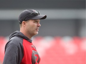 Ottawa Redblacks head coach Rick Campbell during practice at TD Place in Ottawa Ontario Wednesday Sept 6, 2017.
