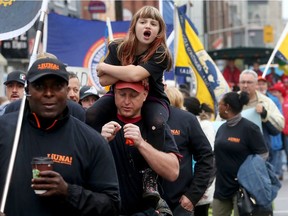 The District Labour Council, union members and family and friends and supporters, marched down Elgin Street to McNabb Park on Monday for the annual Labour Day picnic.