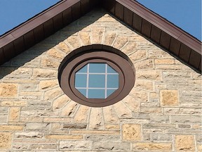 This round arch was cut from slabs of natural limestone used for building in the traditional way. The play of light and shadow is one of the things that gives hand-chiseled stonework its beauty.