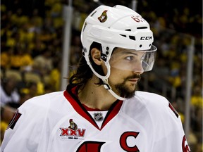Senators captain Erik Karlsson had surgery on his left ankle shortly after the team was eliminated from the NHL playoffs. He has yet to resume skating in preparation for the 2017-18 season. AP Photo/Gene J. Puskar