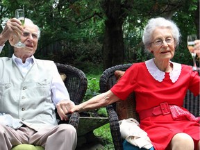 George and Jean Spear celebrate their 72nd anniversary in 2014.