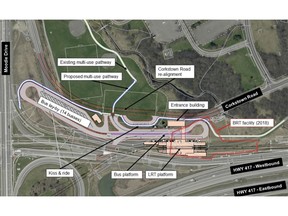 The city's draft plan for an LRT station east of Moodie Drive has the nearby Crystal Beach and Lakeview community upset about losing natural areas. Supplied.