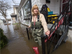 Flooding victim Mary Courneyea at her home during the height of the flooding earlier in 2017.