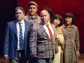 Members of the cast of the National Arts Centre English Theatre production of Children of God, which is nominated for a Capital Critics Circle award in the best professional production category.